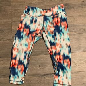 Zella Vibrant Patterned Leggings in Blue and Orange